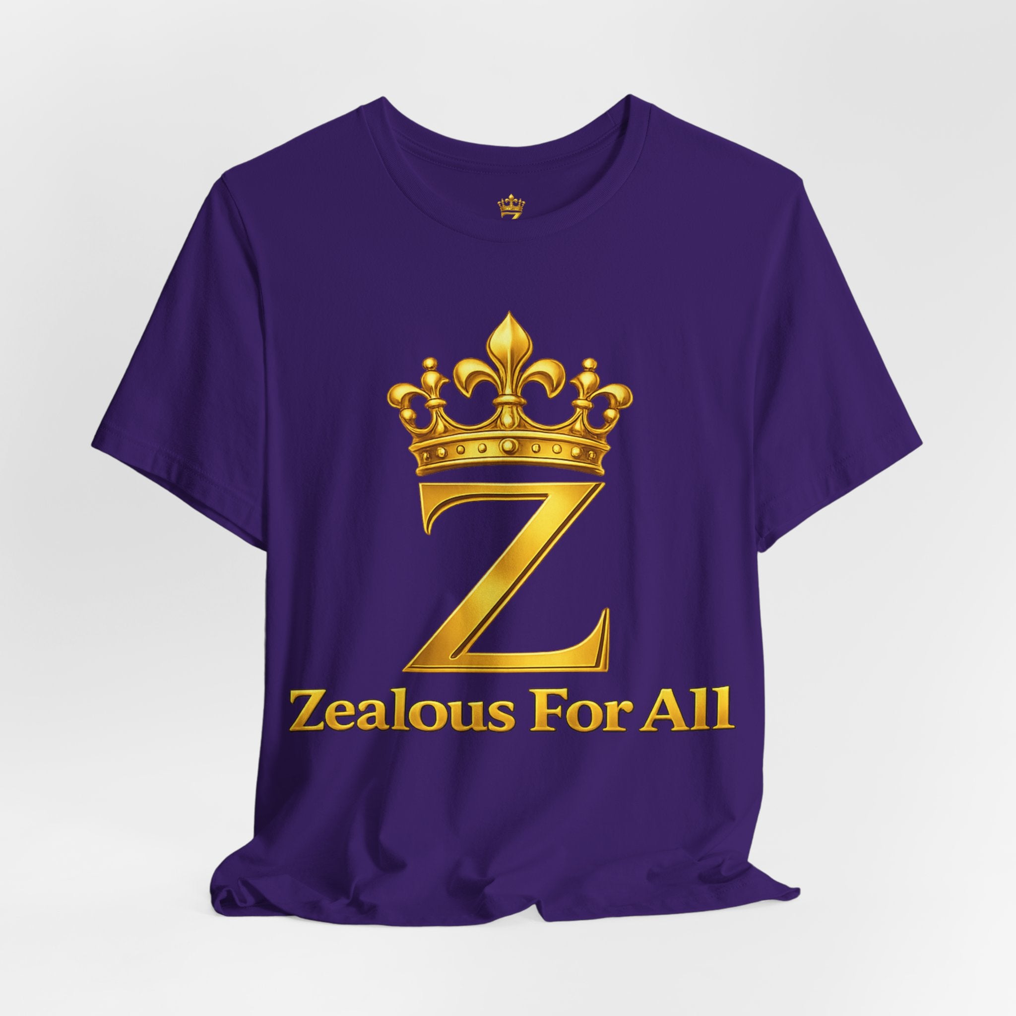 Unisex Zealous For All T-Shirt (Gold Logo) Printify