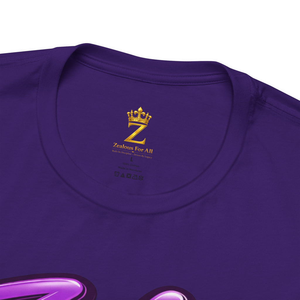 Zealous For All Graphic T-Shirt (Purple Logo) Printify