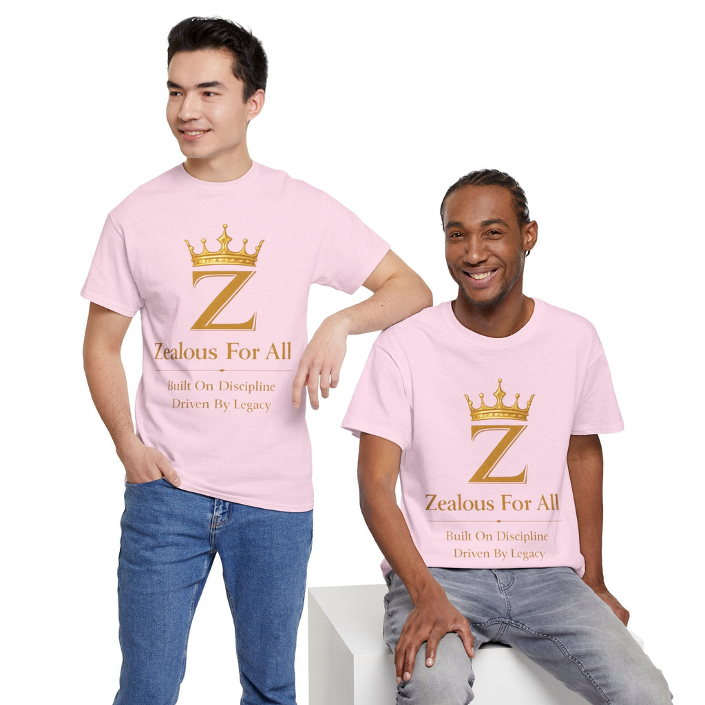 Unisex Zealous For All T-Shirt (Gold Logo (with Back logo) T-shirt) Printify