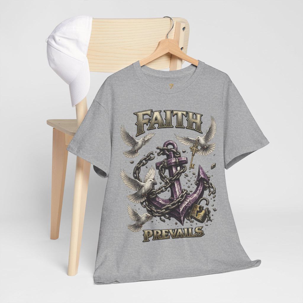 Adult Faith Prevails T‑Shirt (Purple Anchor) Printify