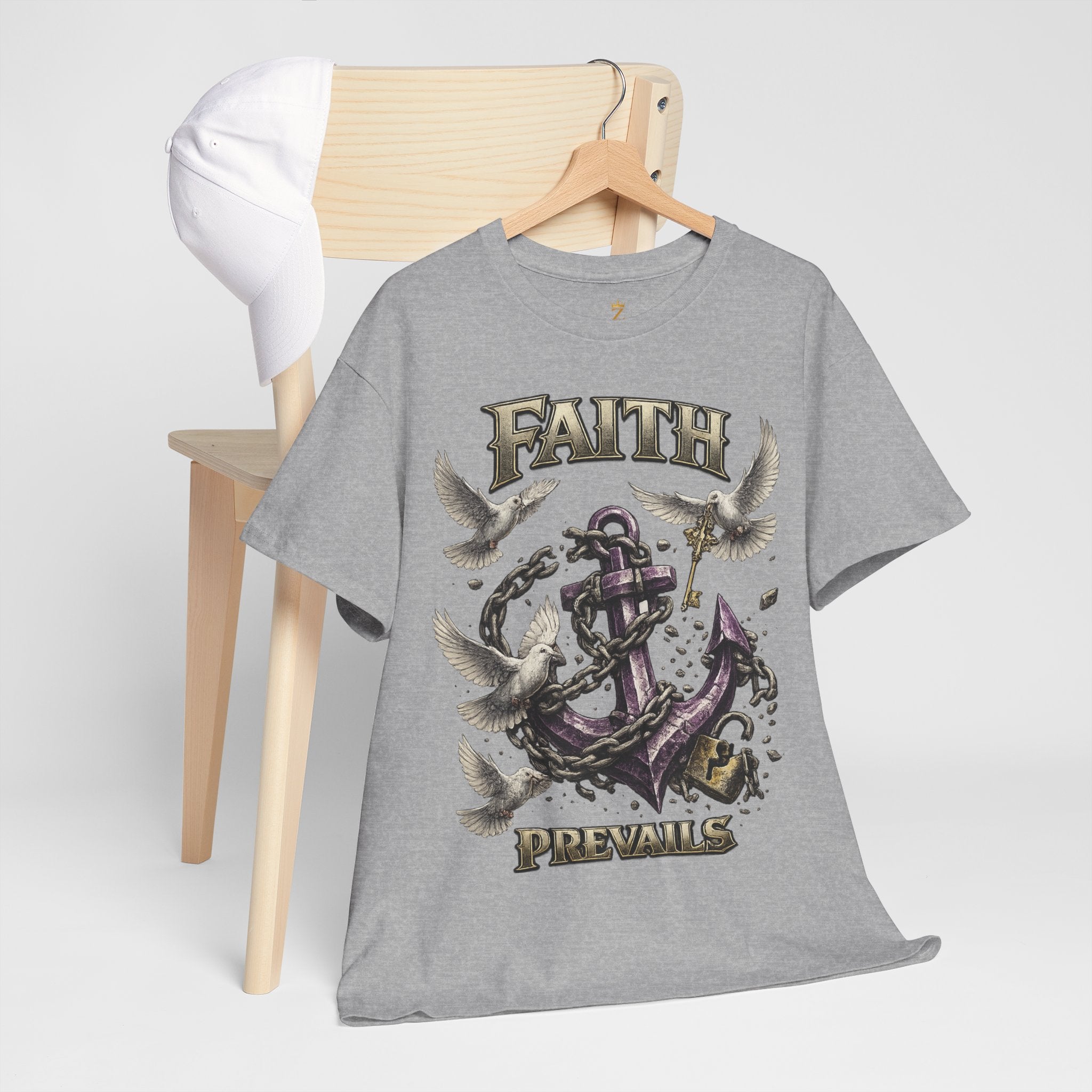 Adult Faith Prevails T‑Shirt (Purple Anchor) Printify