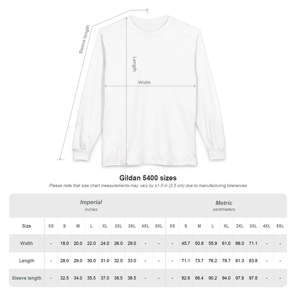 Long Sleeve Shirt — "Zealous For All" Gold Crown Logo, Printify