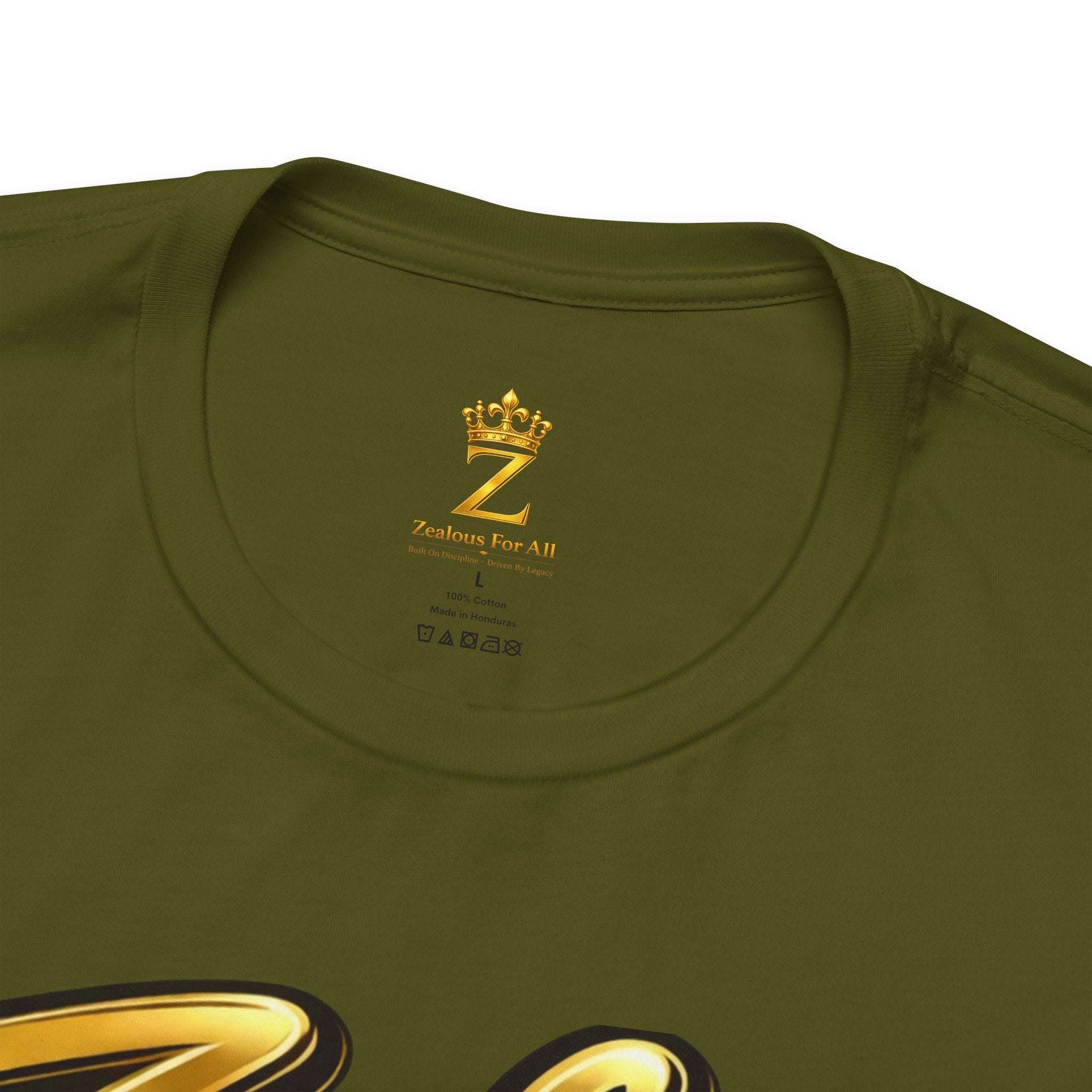 Zealous For All Graphic T-Shirt (Gold Logo) Printify