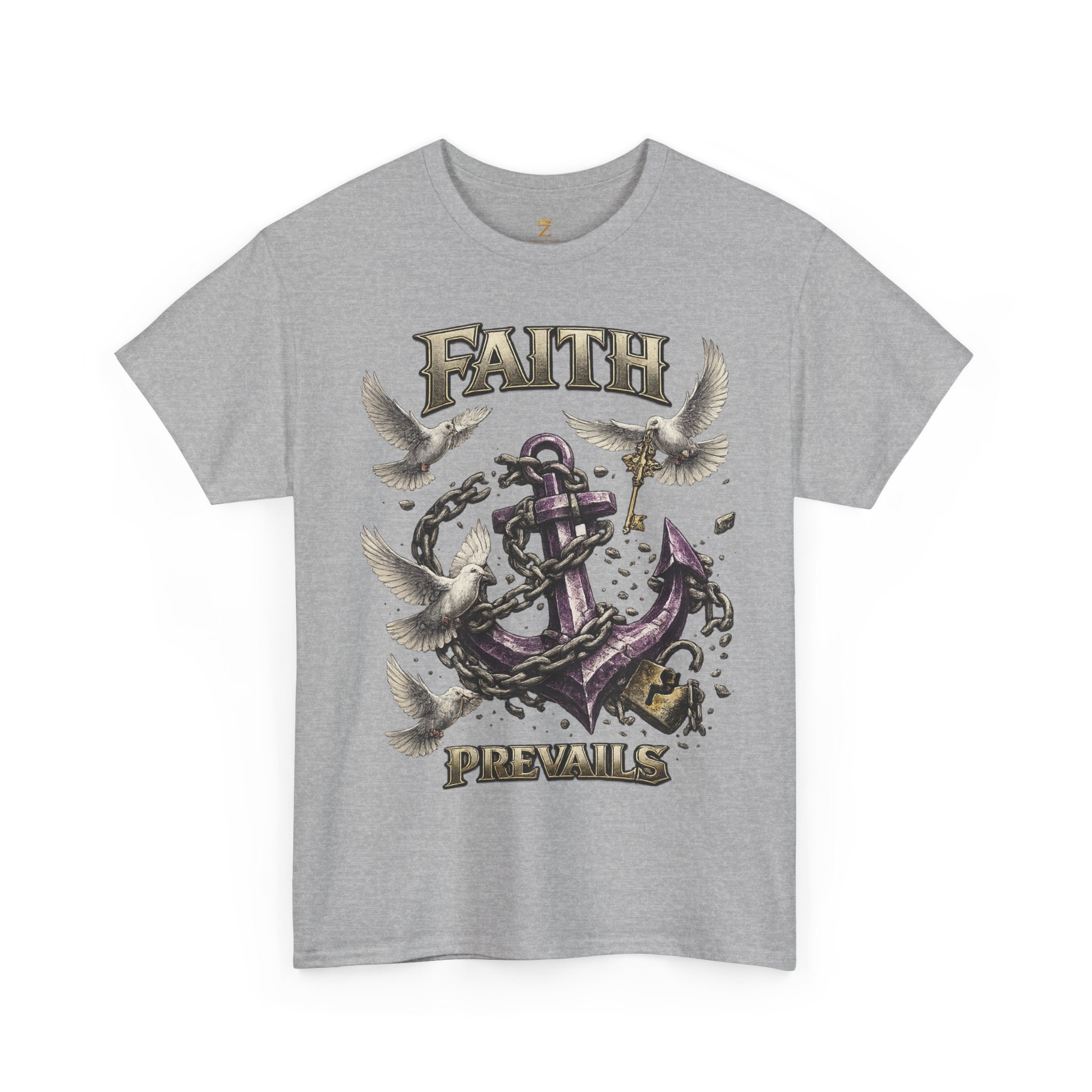Adult Faith Prevails T‑Shirt (Purple Anchor) Printify