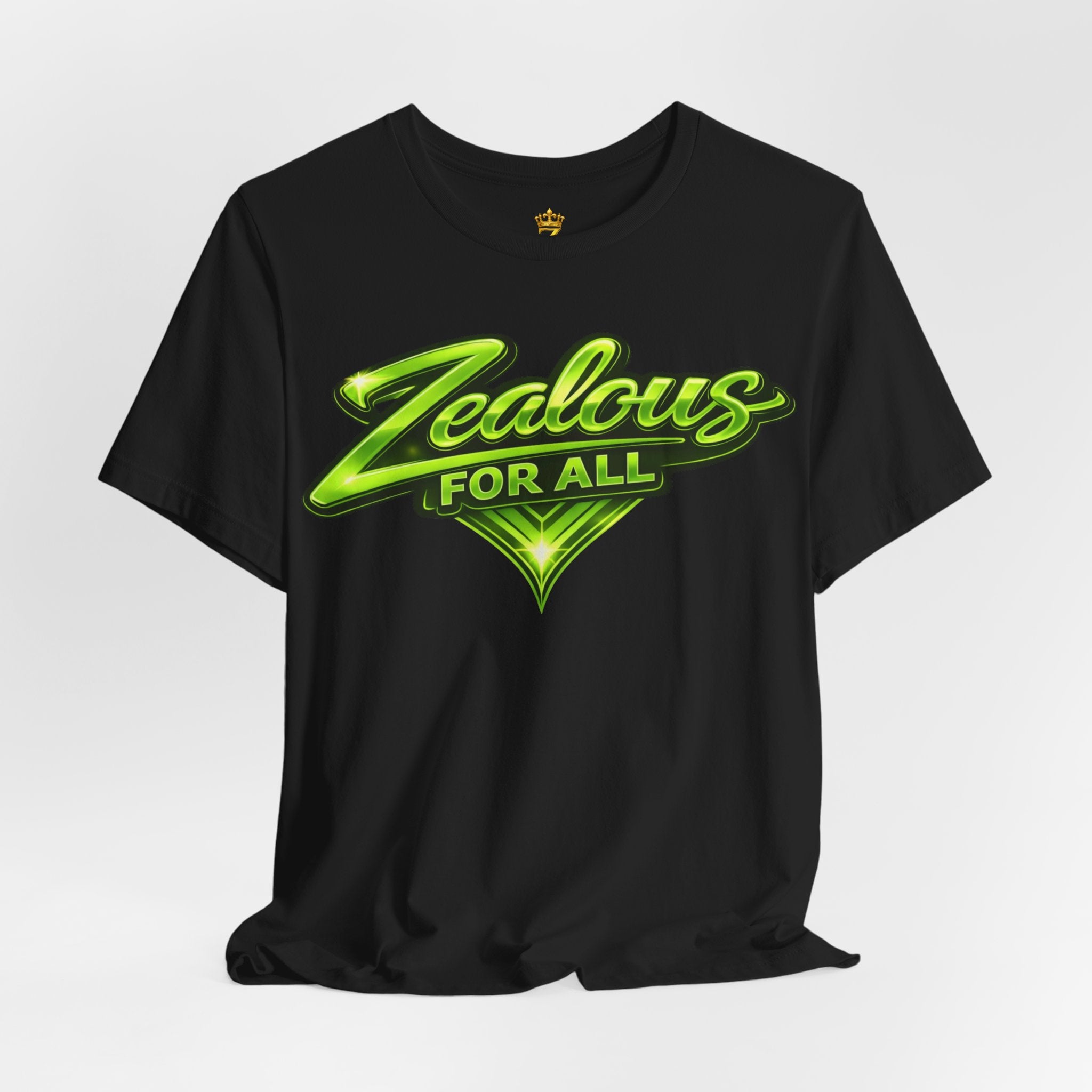 Zealous For All Graphic T-Shirt (Lime Green Logo) Printify
