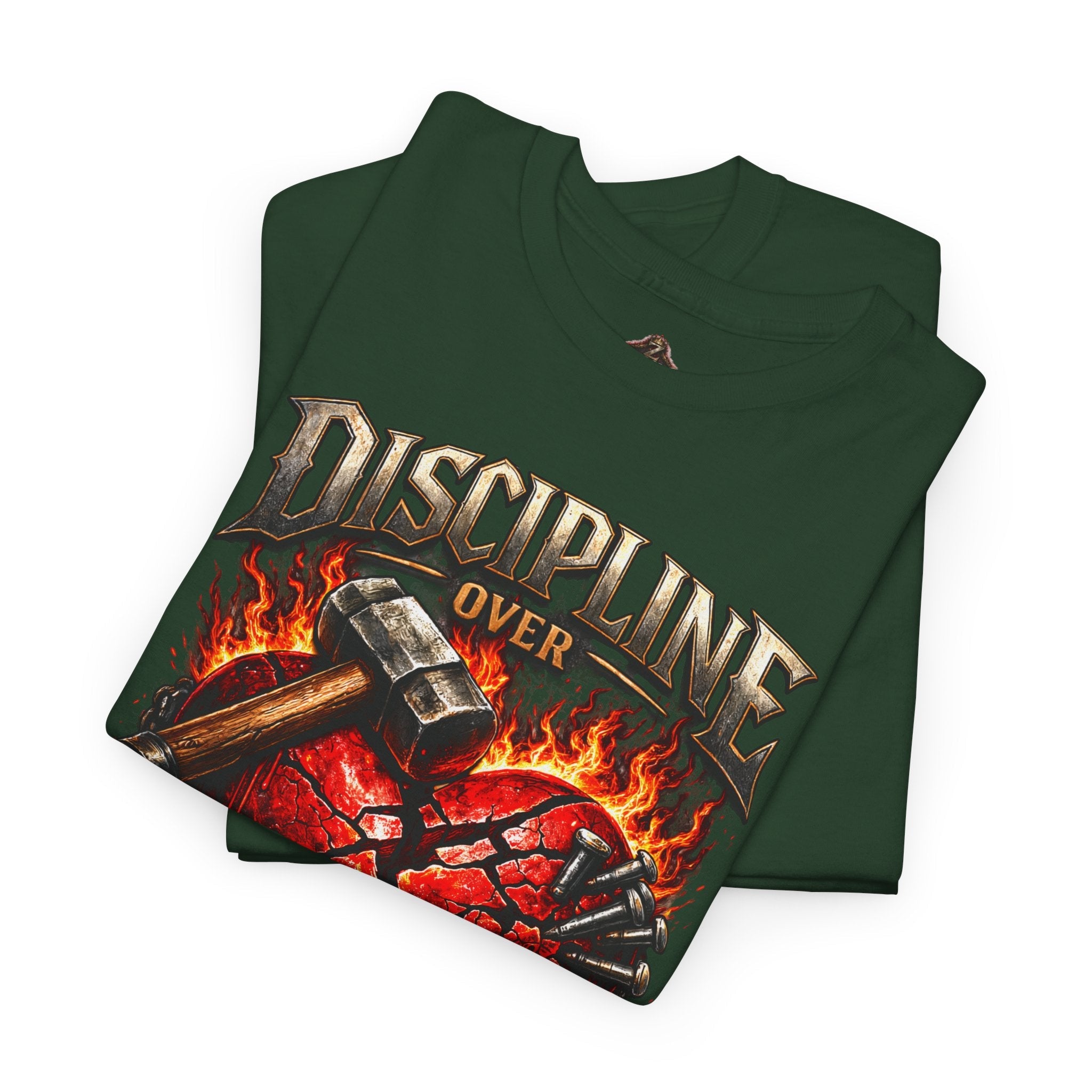Discipline Over Emotions Graphic T-Shirt (Red Heart) Printify