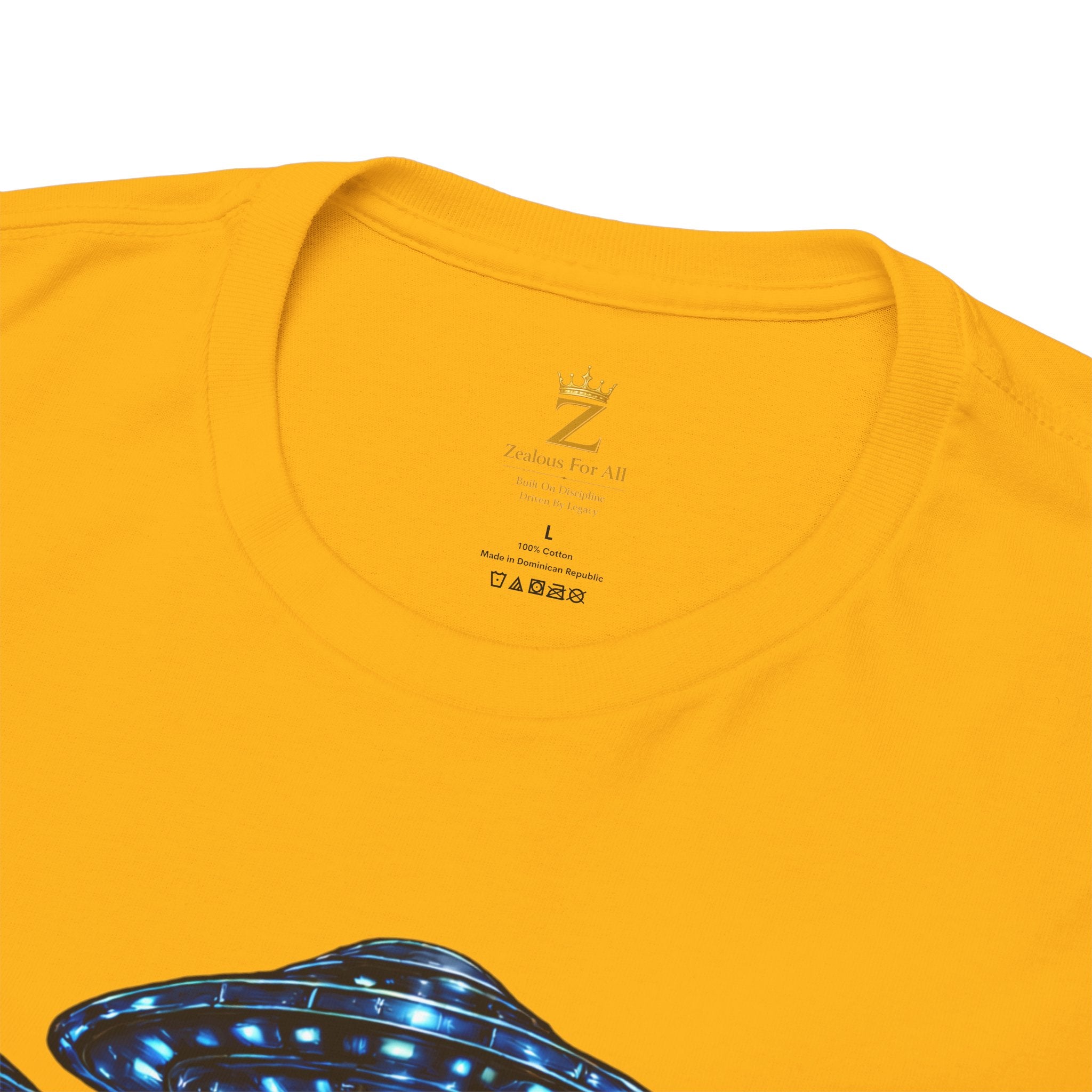 Adult "United. Fly. Organized." Graphic Tee (Blue) Printify