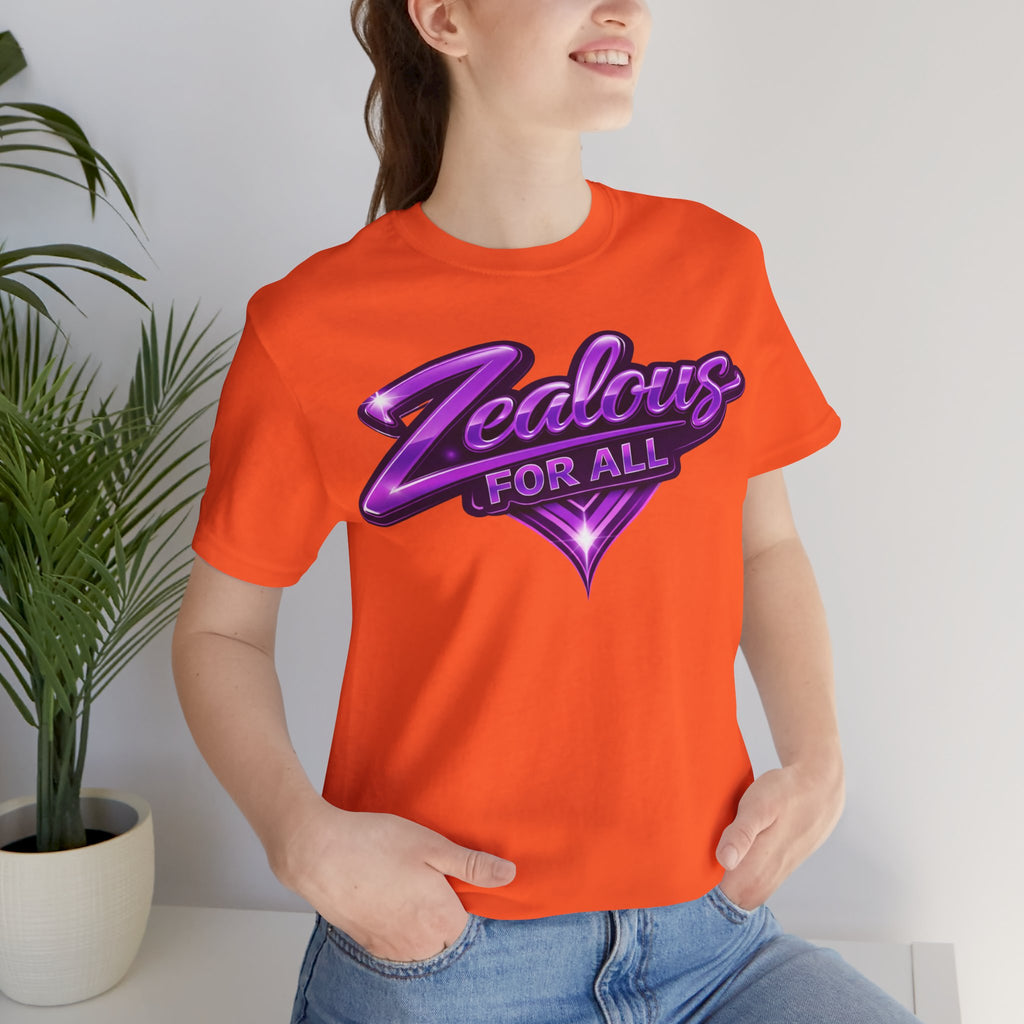 Zealous For All Graphic T-Shirt (Purple Logo) Printify