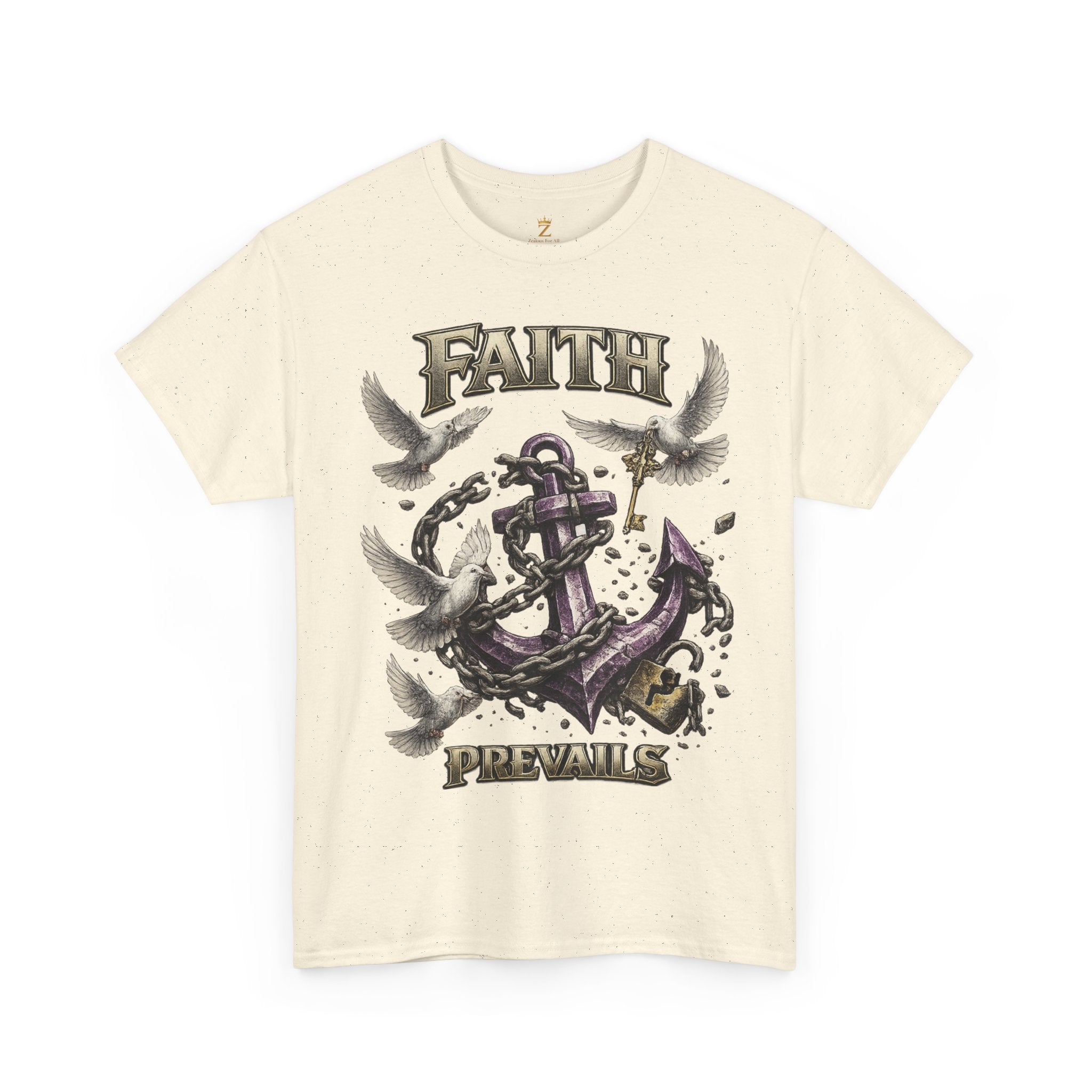 Adult Faith Prevails T‑Shirt (Purple Anchor) Printify