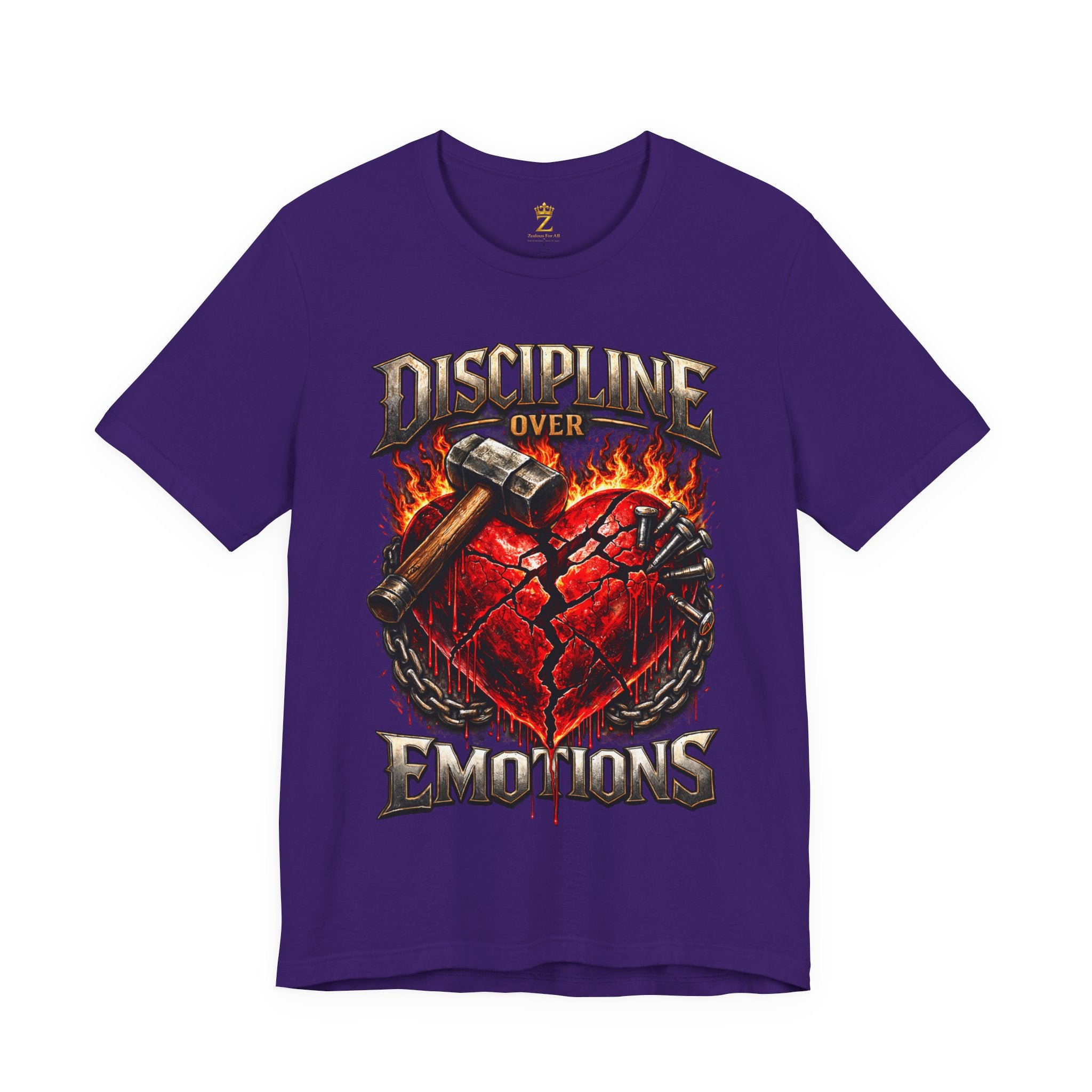 Discipline Over Emotions Premium Graphic T-Shirt (Red Heart) Printify