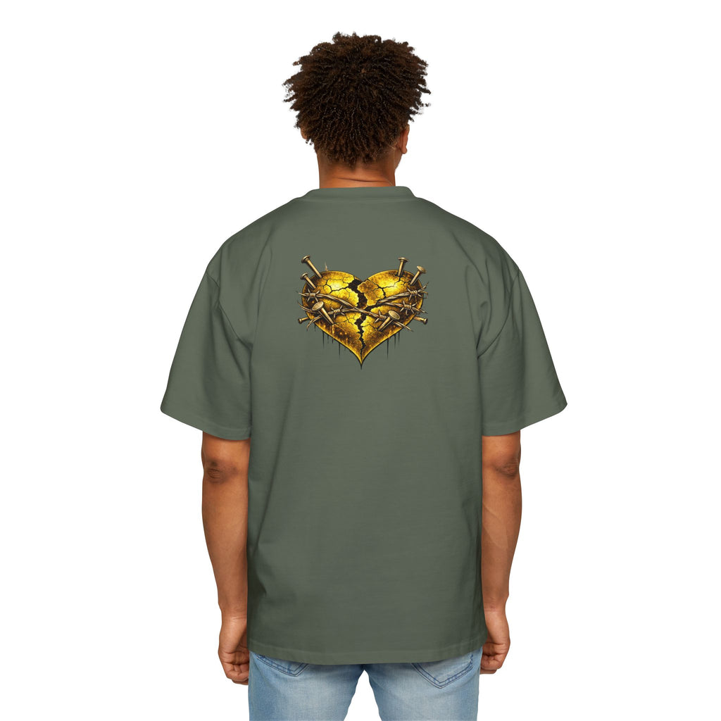 Oversized Discipline Over Emotions Graphic Tee (Gold Heart) Printify