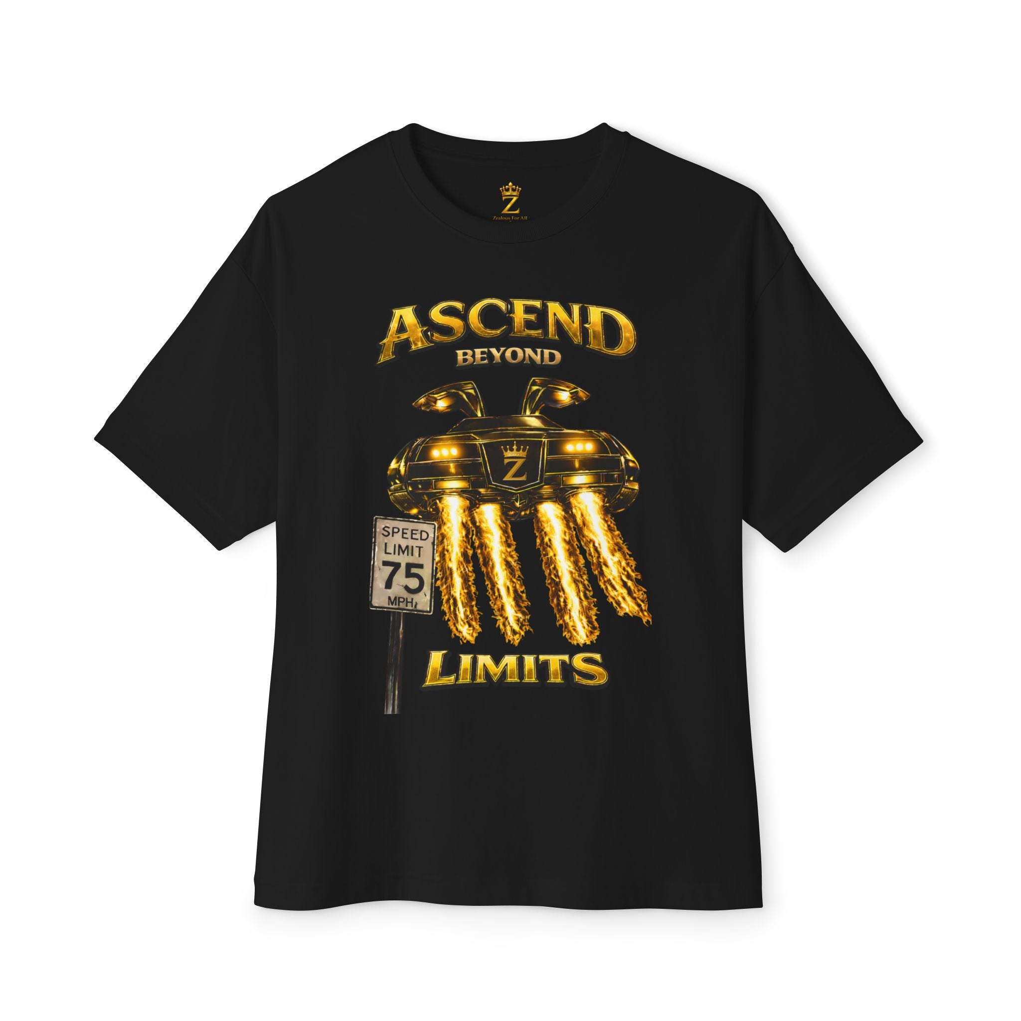 COMING SOON... Adult *Oversized* Ascend Beyond Limits Graphic Tee (Gold) Printify