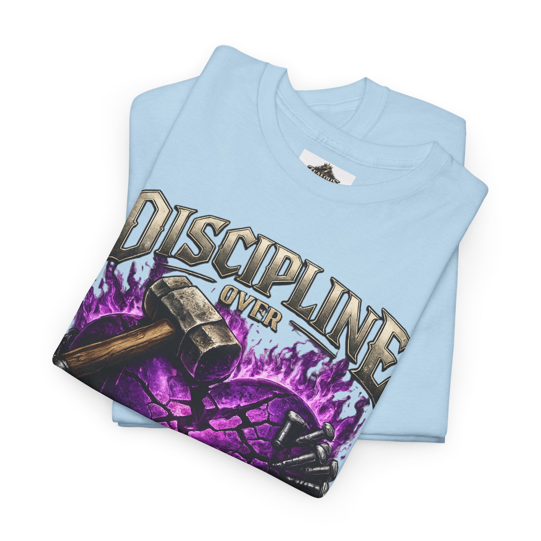 Adult Discipline Over Emotions Graphic T-Shirt (Purple Heart)