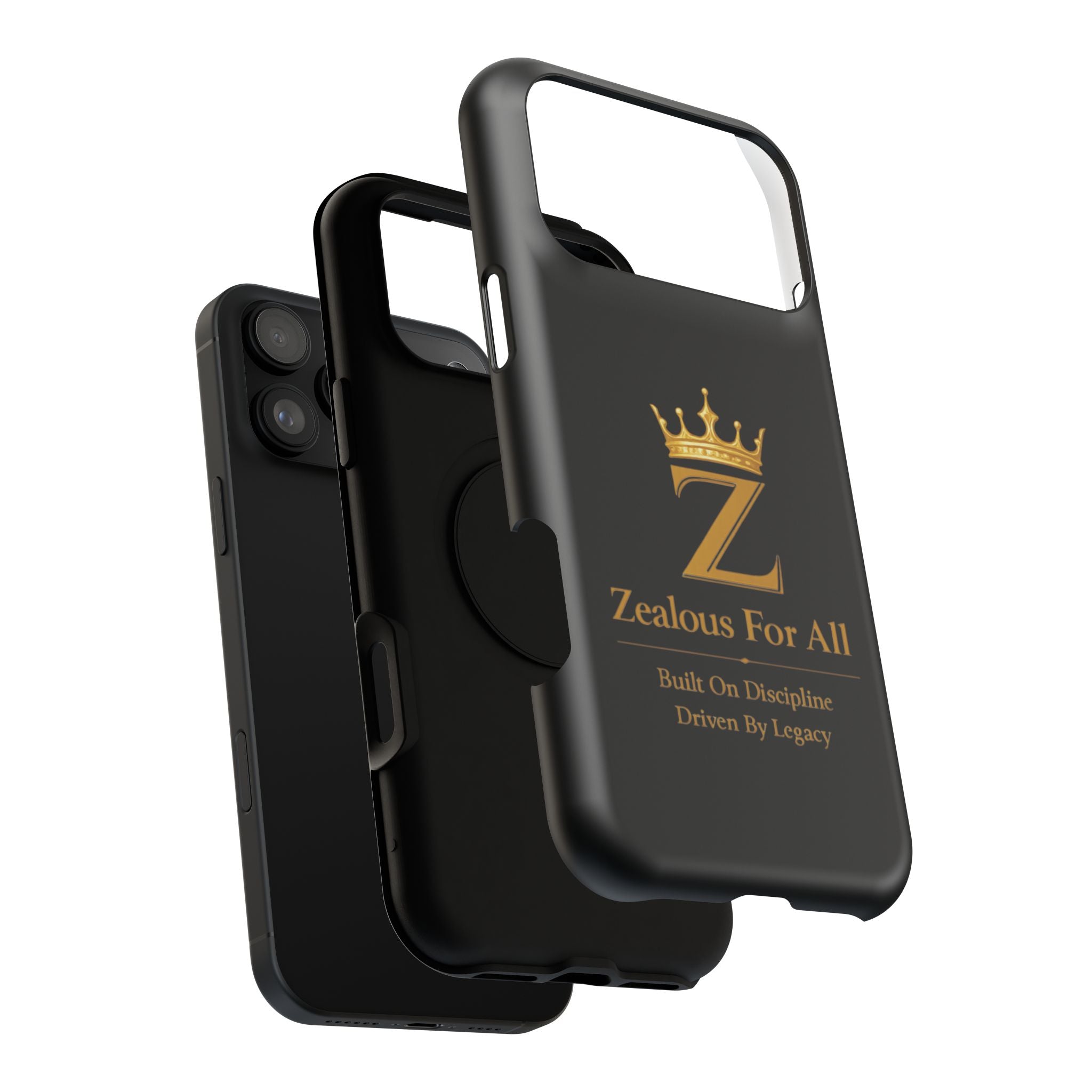 Phone Case — "Zealous For All" Gold Crown Impact-Resistant Case Printify