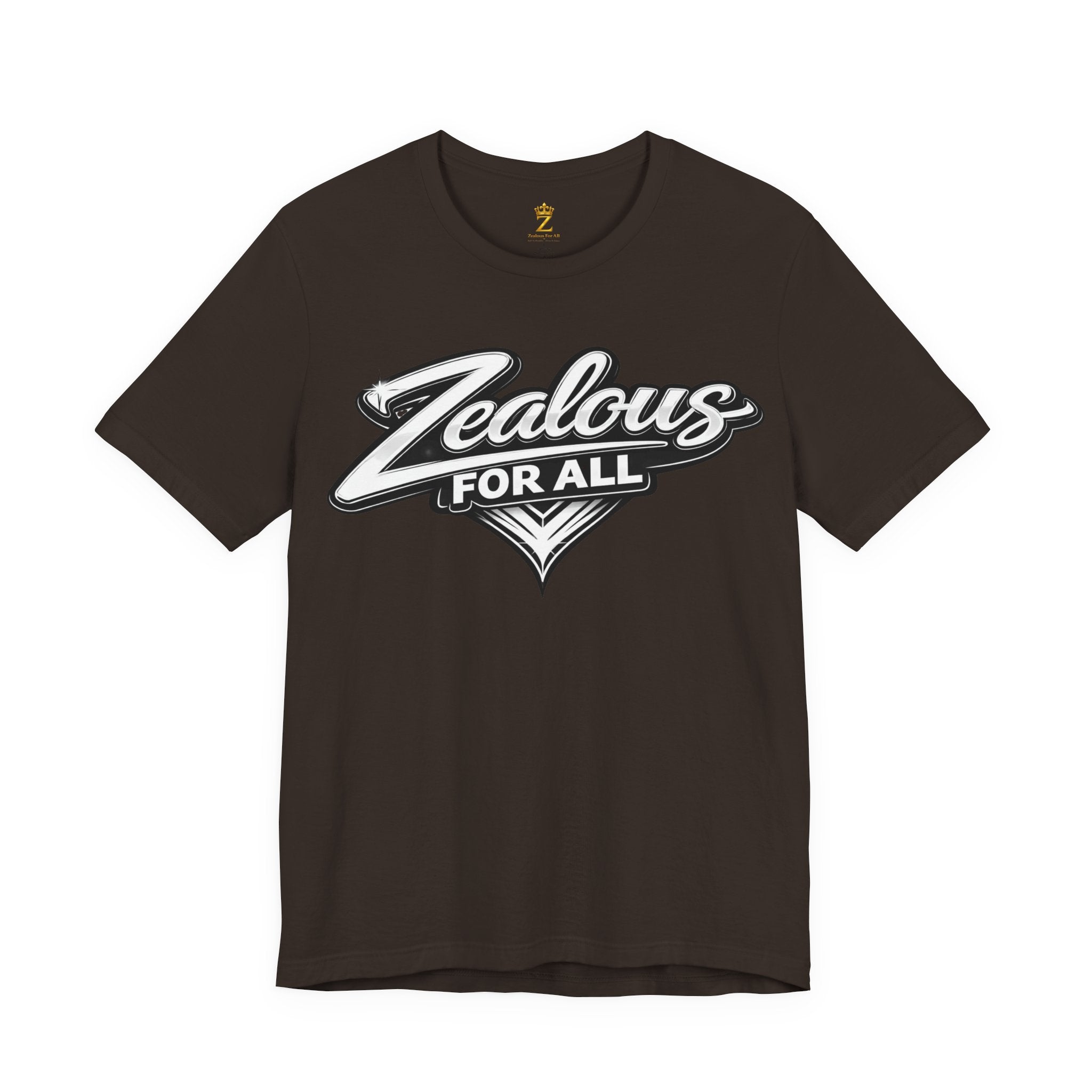 Zealous For All Graphic T-Shirt (White Logo) Printify