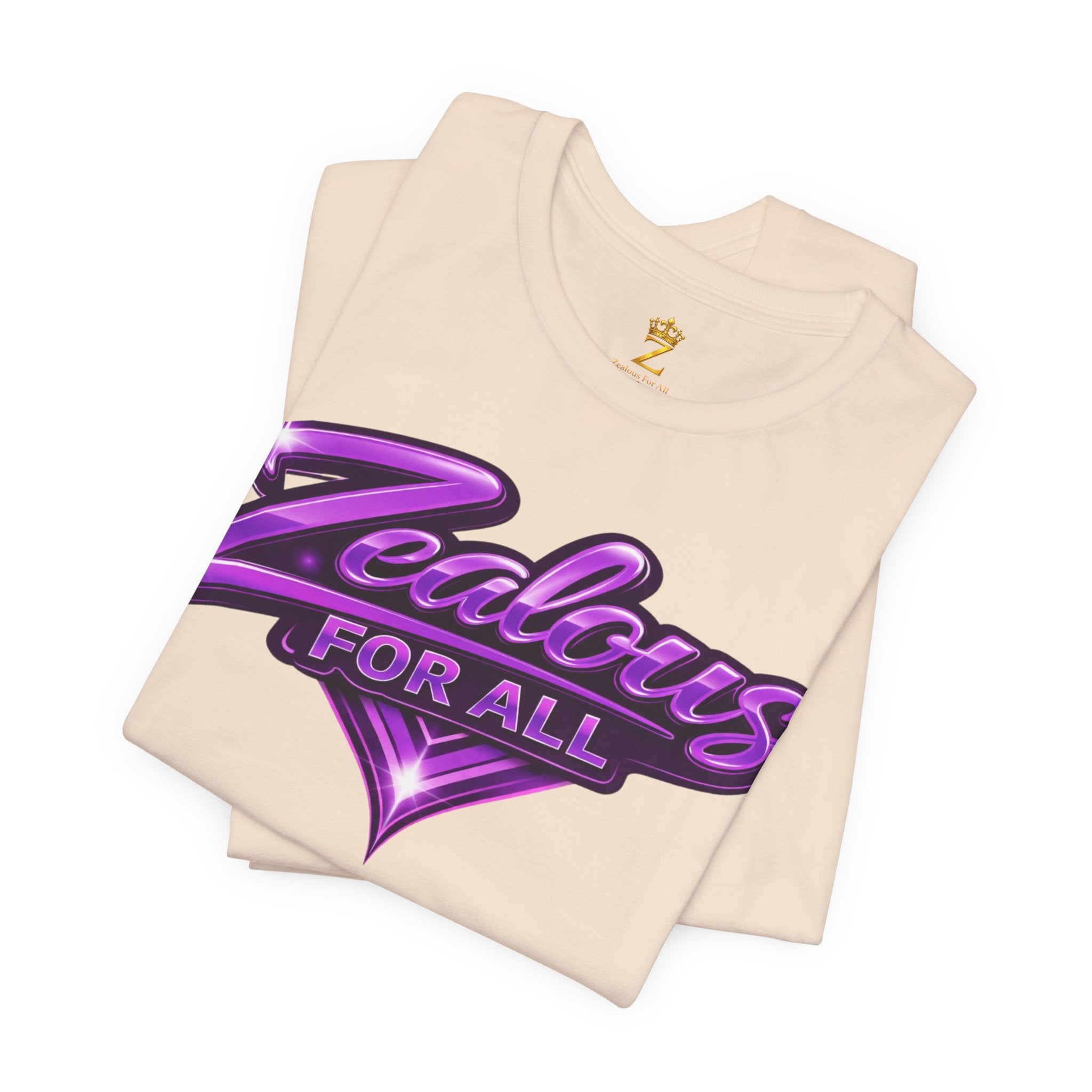 Zealous For All Graphic T-Shirt (Purple Logo) Printify