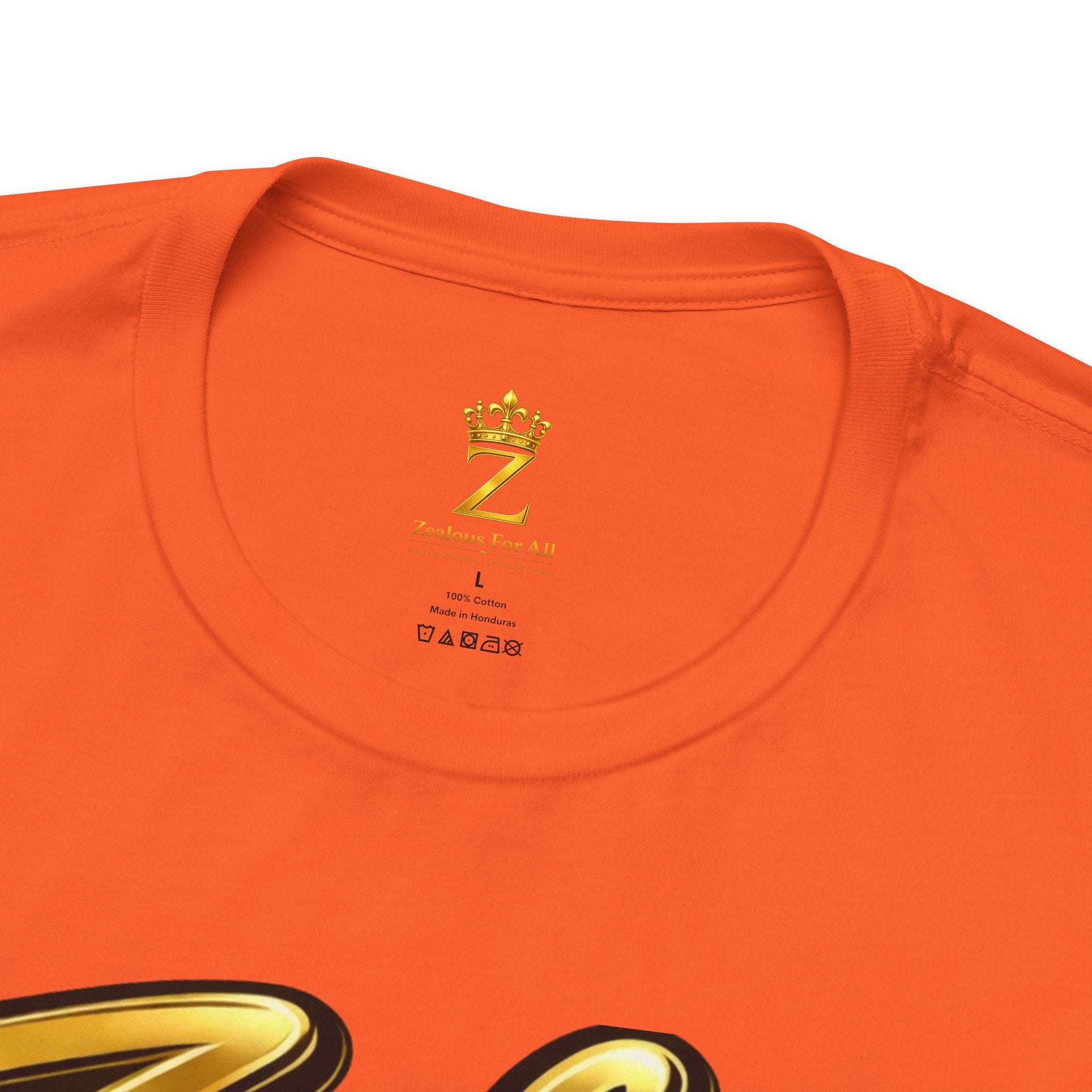 Zealous For All Graphic T-Shirt (Gold Logo) Printify