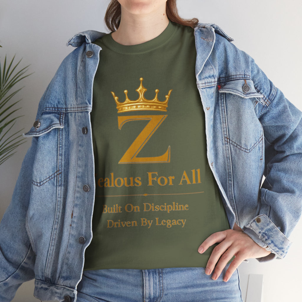 Unisex Zealous For All T-Shirt (Gold Logo (with Back logo) T-shirt) Printify