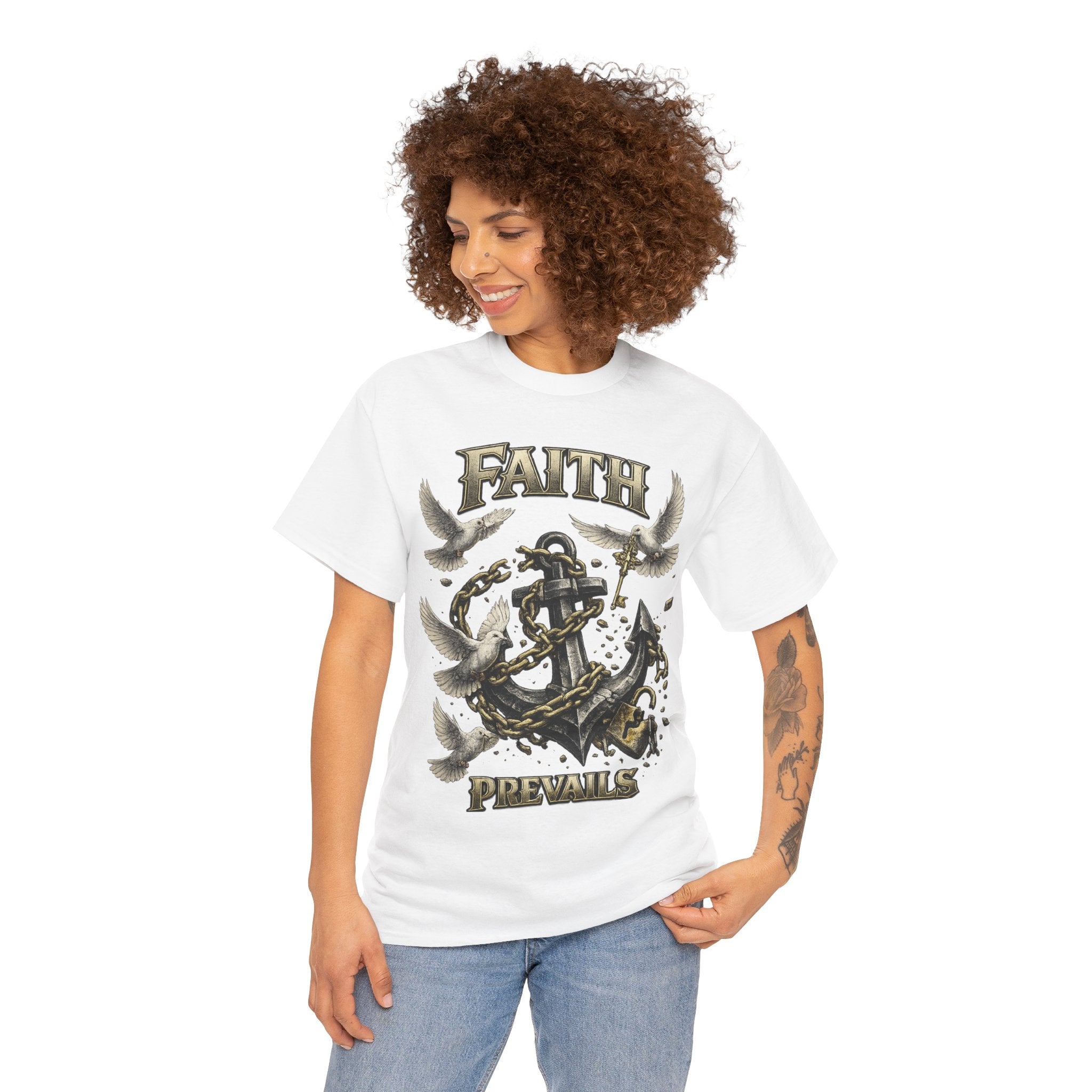 Adult Faith Prevails T‑Shirt (Black Anchor) Printify