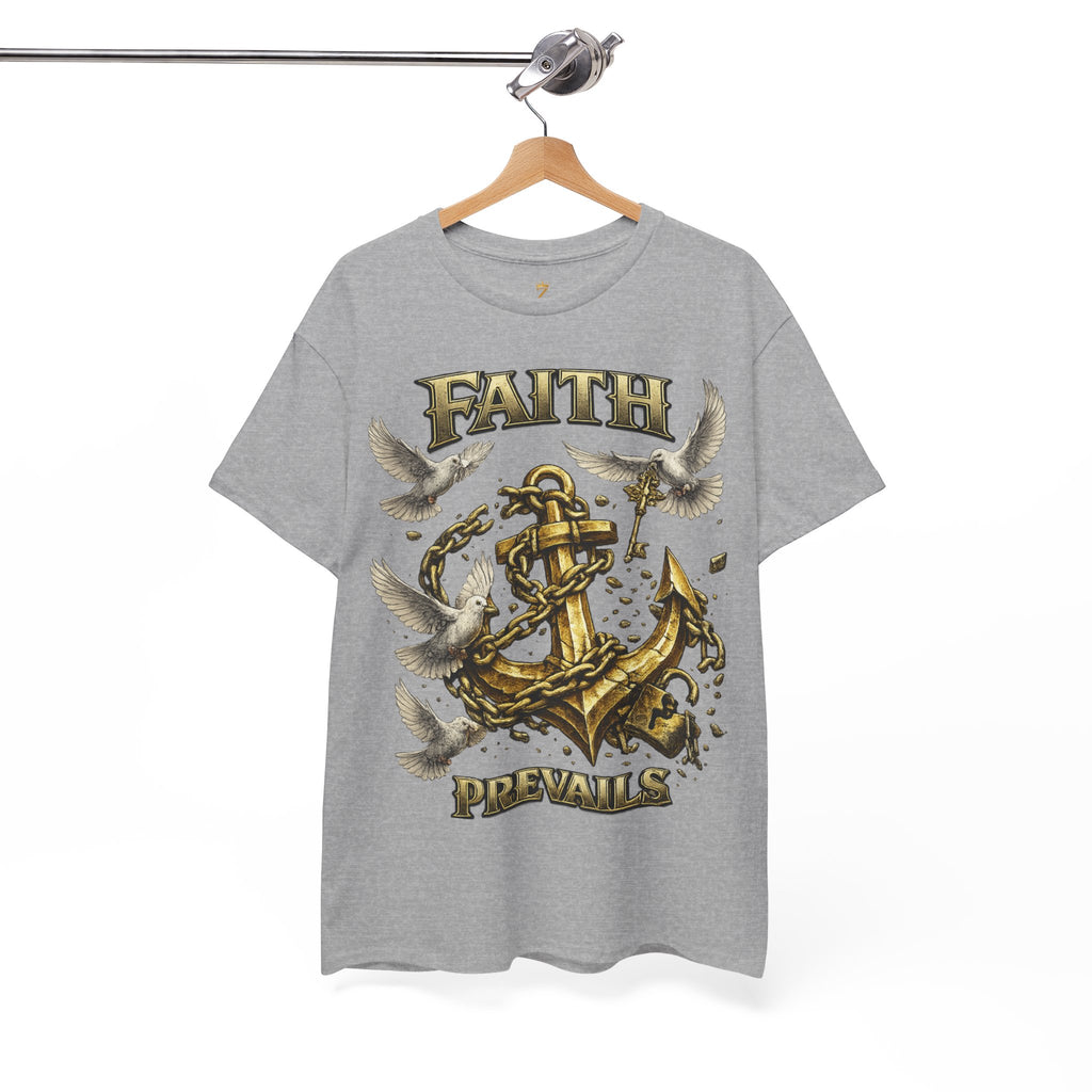 Adult Faith Prevails Anchor T-Shirt (Gold Anchor) Printify