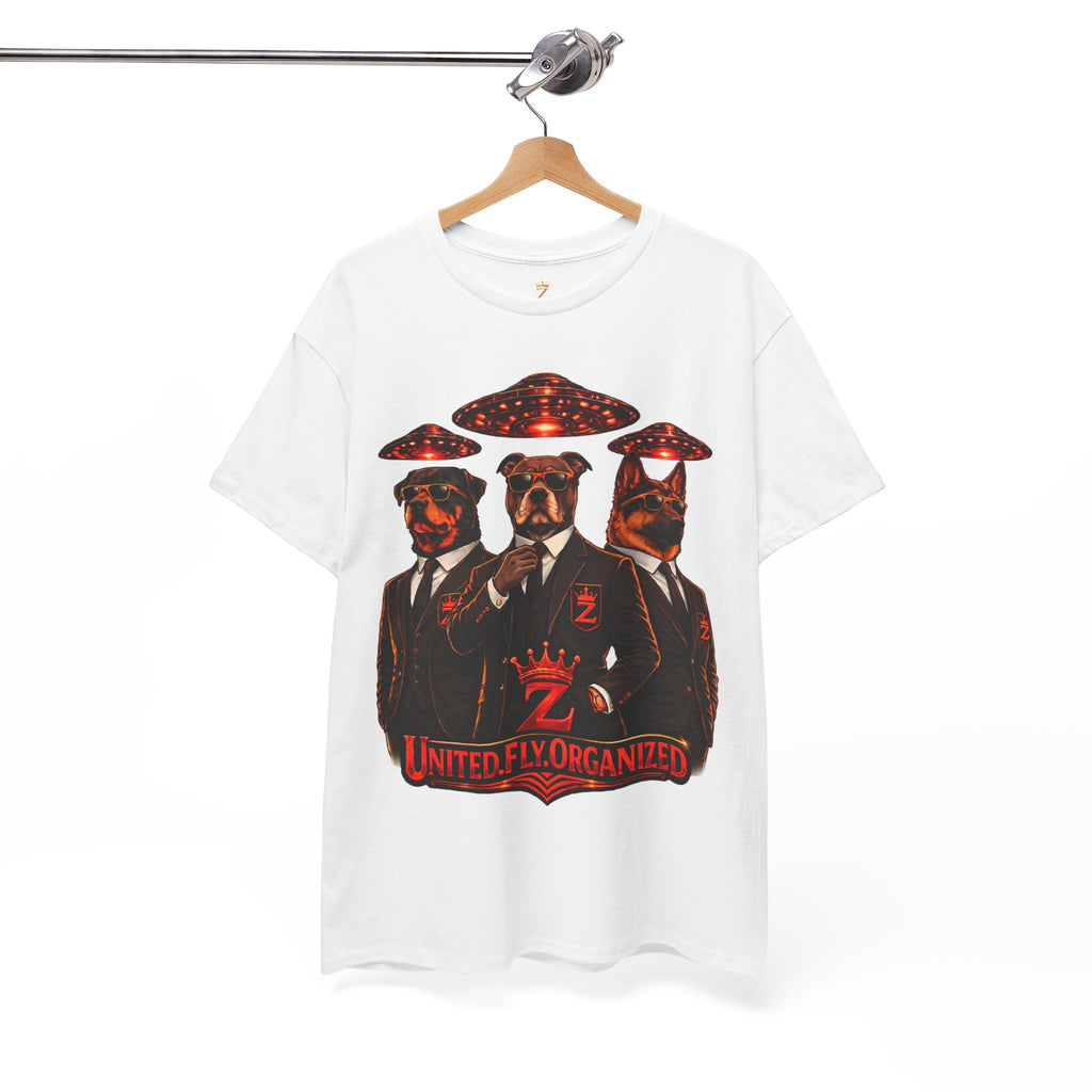 Adult "United. Fly. Organized." Graphic Tee (Red) Printify