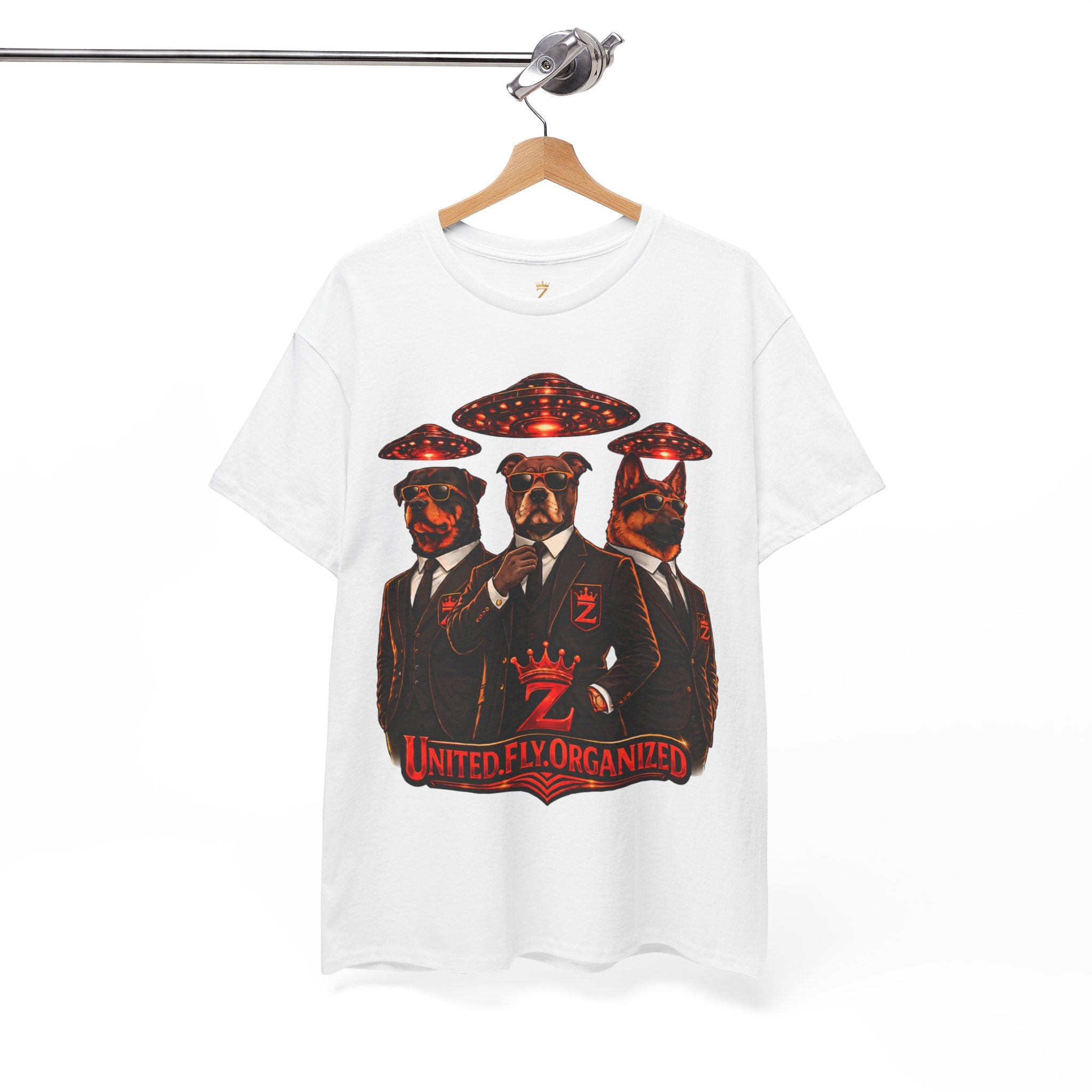 Adult "United. Fly. Organized." Graphic Tee (Red) Printify