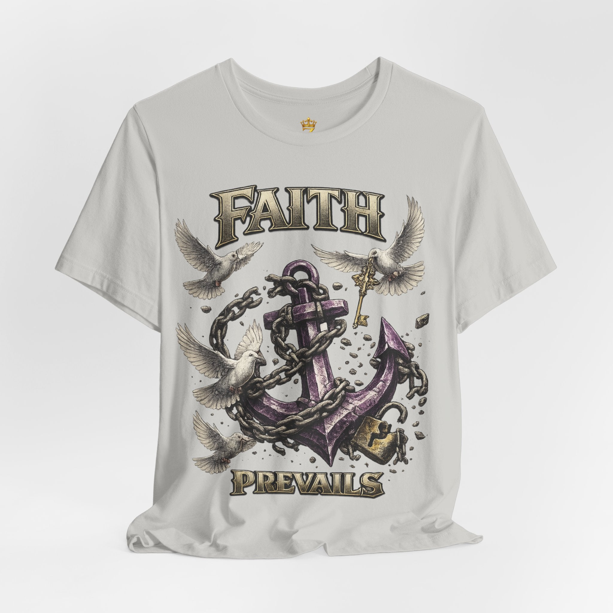 Faith Prevails T‑Shirt (Purple Anchor) Printify