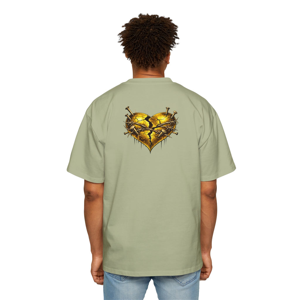 Oversized Discipline Over Emotions Graphic Tee (Gold Heart) Printify