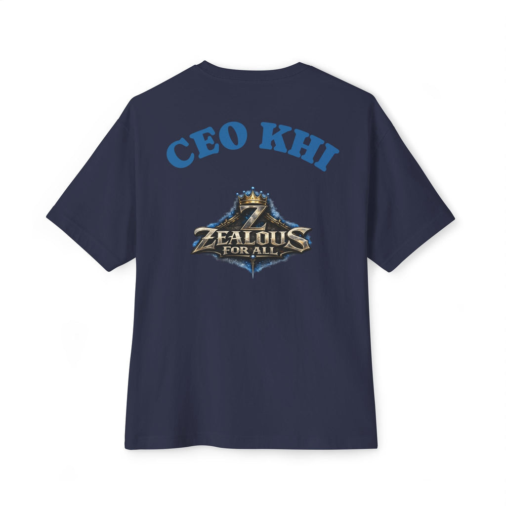 CEO KHI EDITION *Oversized* Discipline Over Emotions Graphic T-Shirt (Blue Heart) Printify