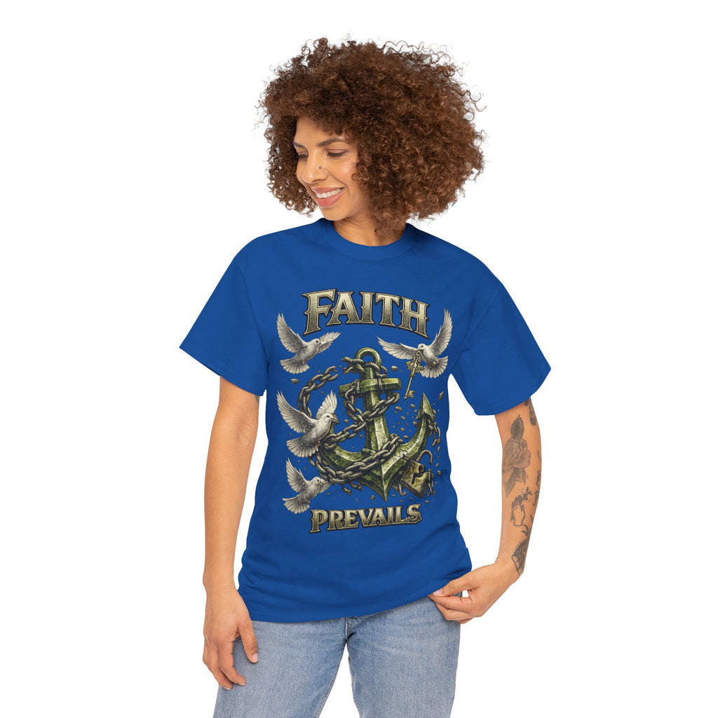 Adult Faith Prevails Anchor T-Shirt (Green Anchor) Printify