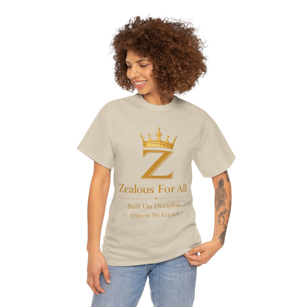 Unisex Zealous For All T-Shirt (Gold Logo) Printify