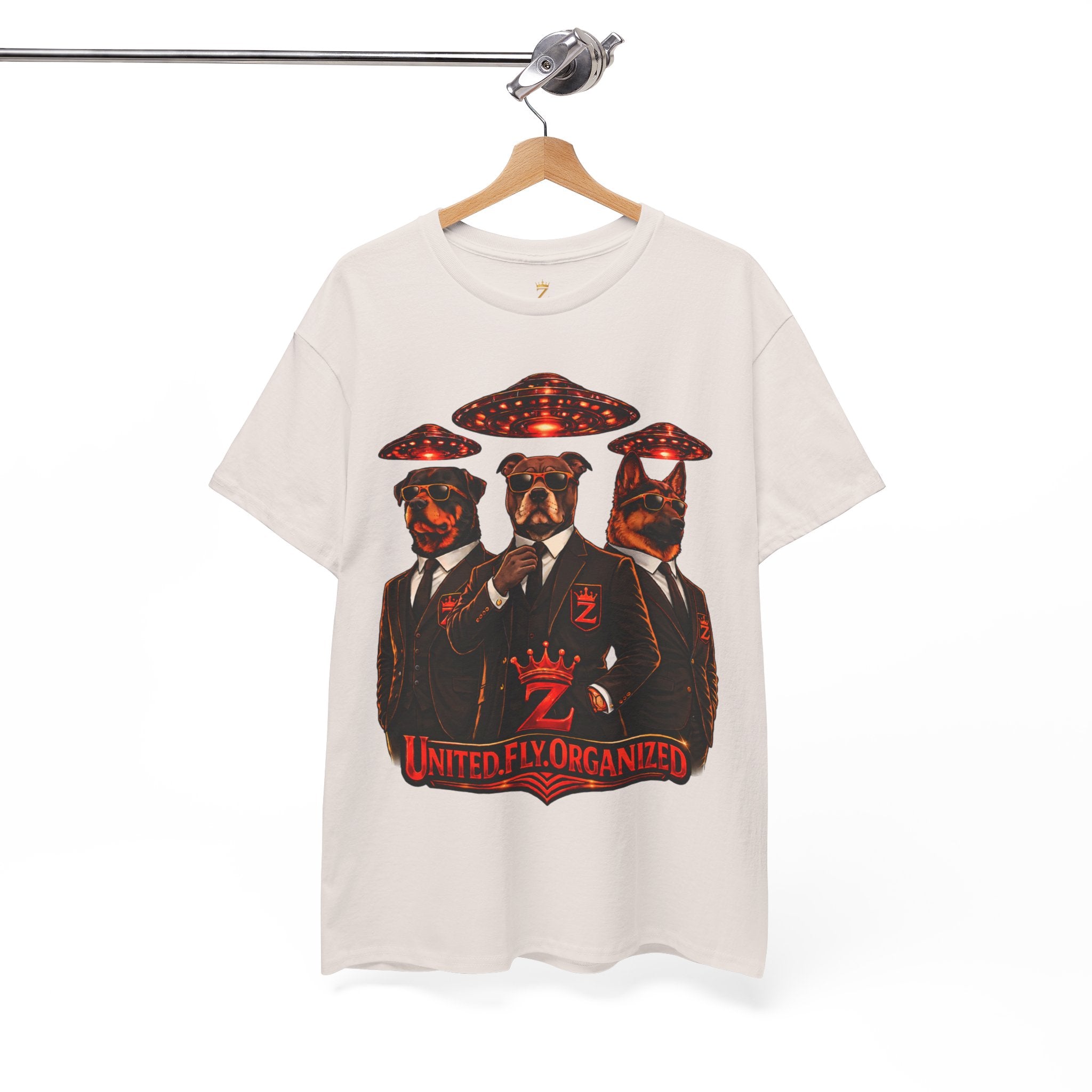 Adult "United. Fly. Organized." Graphic Tee (Red) Printify