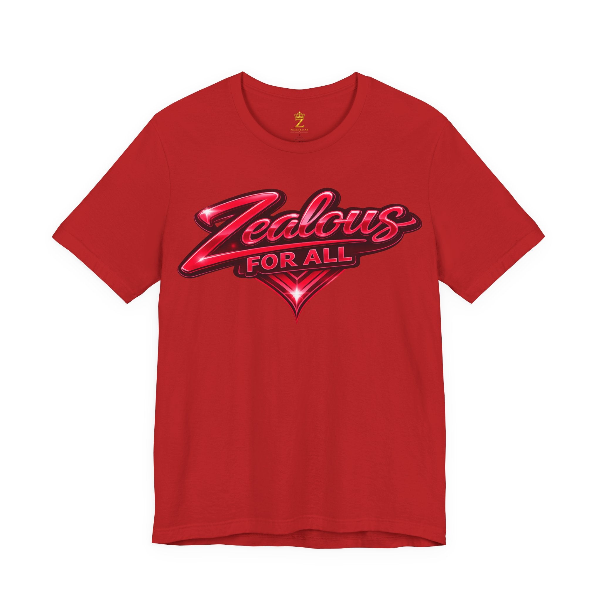 Zealous For All Graphic T-Shirt (Red Logo) Printify
