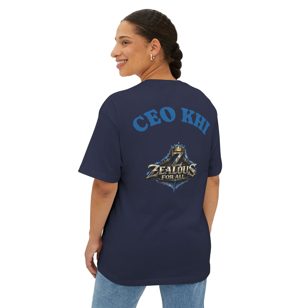 CEO KHI EDITION *Oversized* Discipline Over Emotions Graphic T-Shirt (Blue Heart) Printify