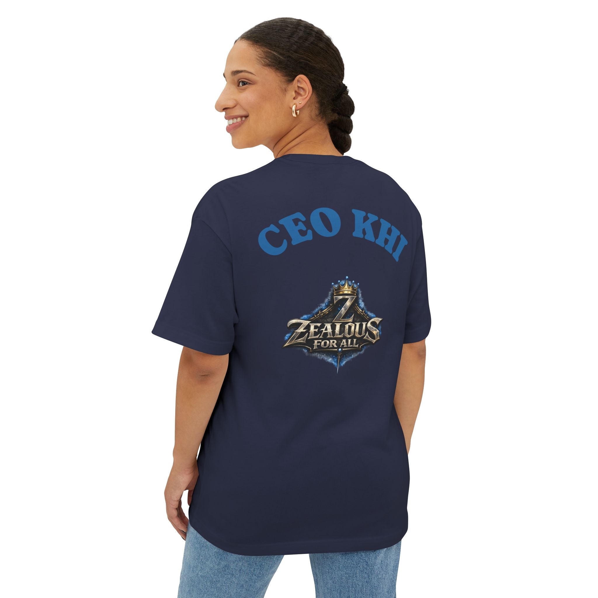 CEO KHI EDITION *Oversized* Discipline Over Emotions Graphic T-Shirt (Blue Heart) Printify