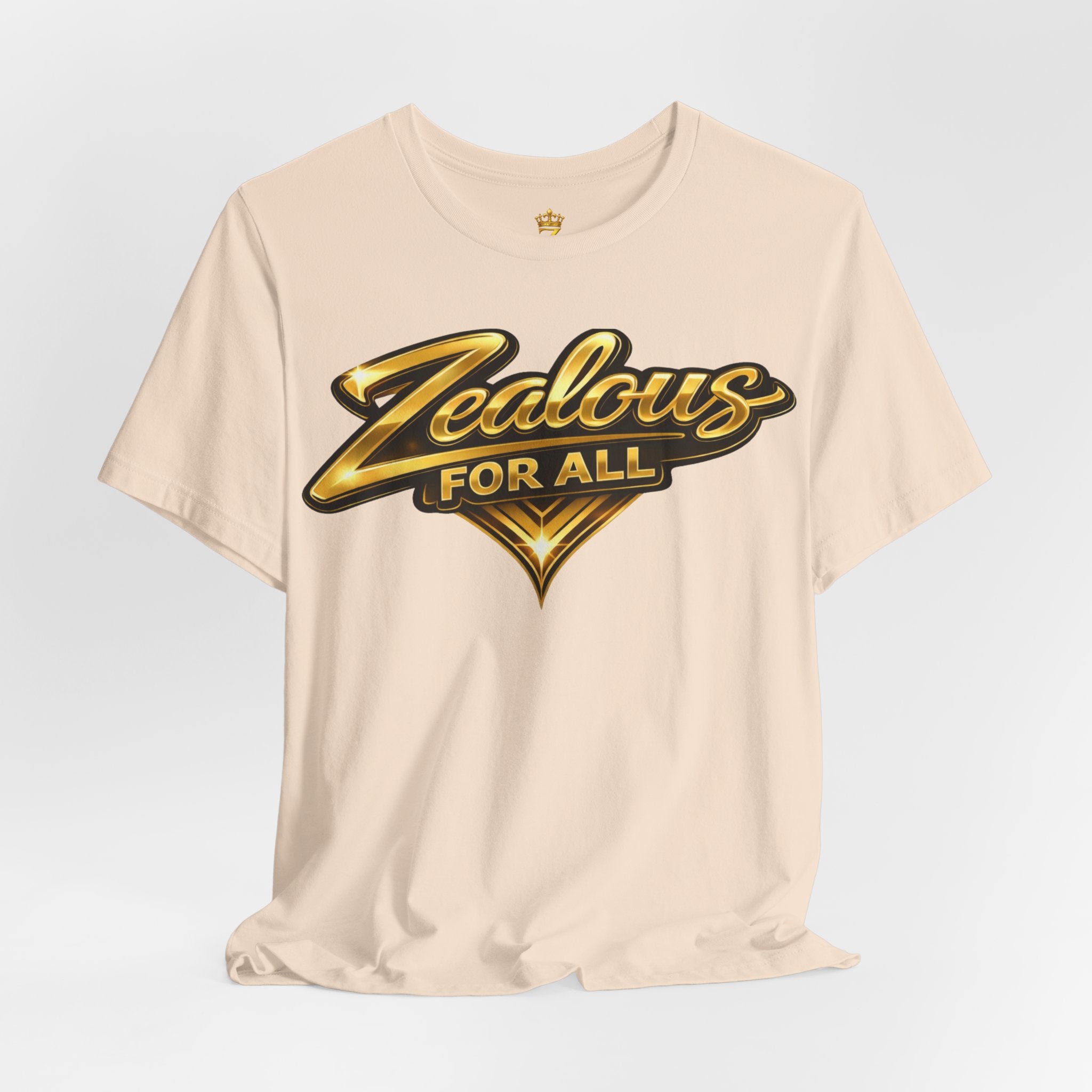Zealous For All Graphic T-Shirt (Gold Logo) Printify