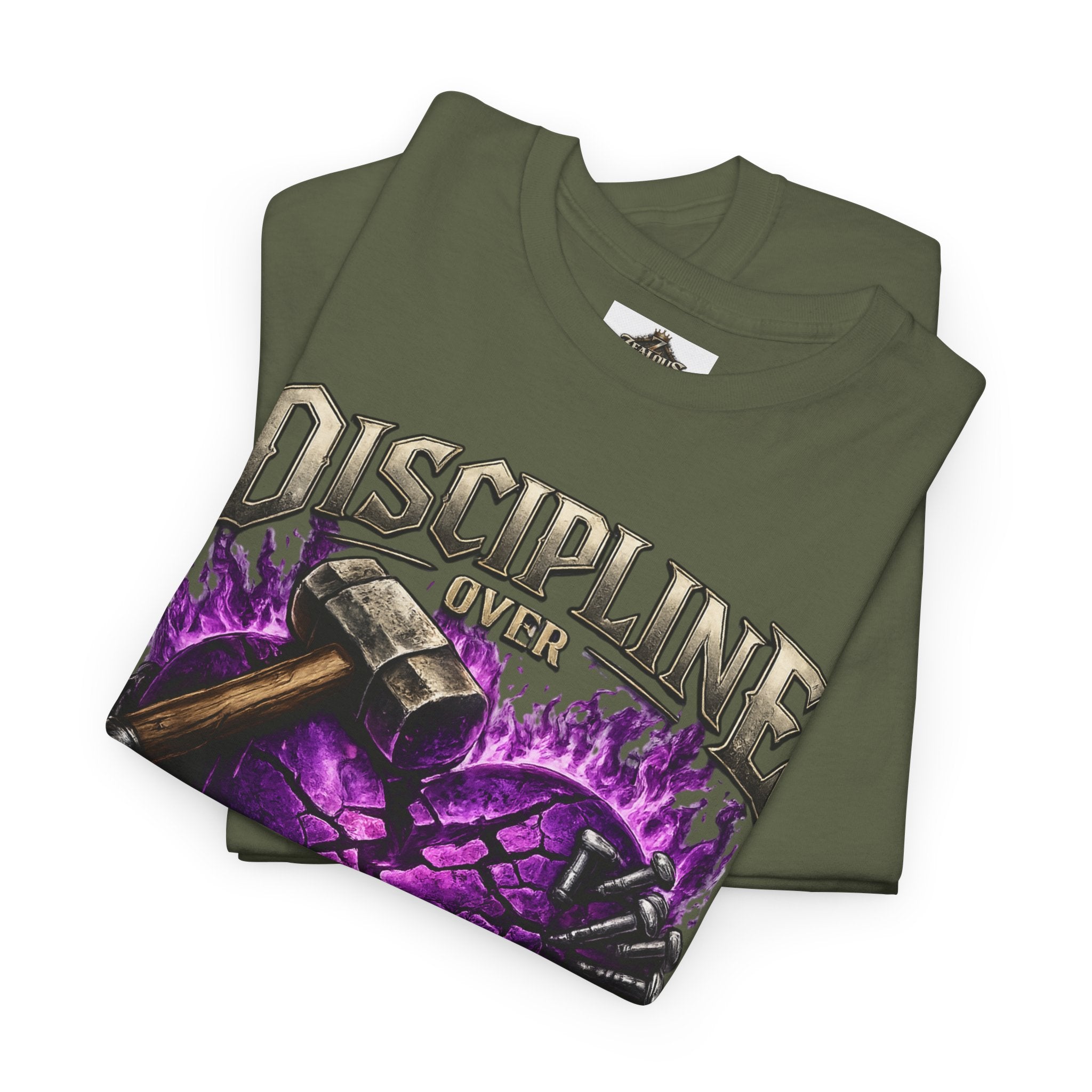 Adult Discipline Over Emotions Graphic T-Shirt (Purple Heart)