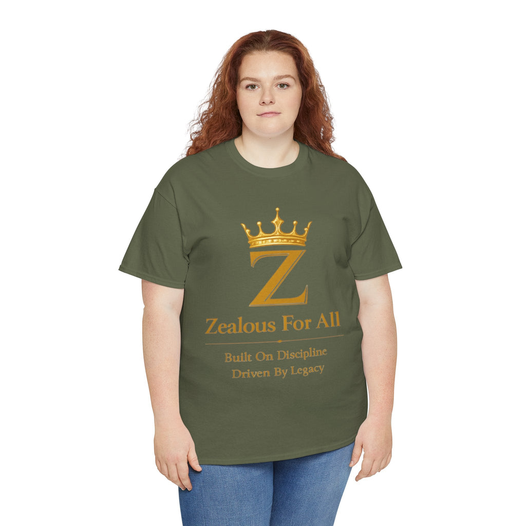 Unisex Zealous For All T-Shirt (Gold Logo) Printify
