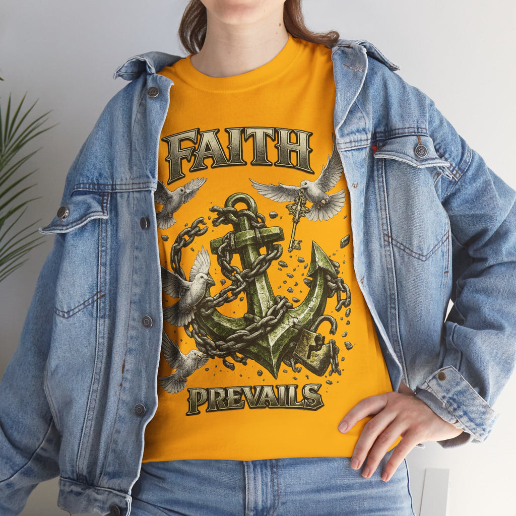 Adult Faith Prevails Anchor T-Shirt (Green Anchor) Printify