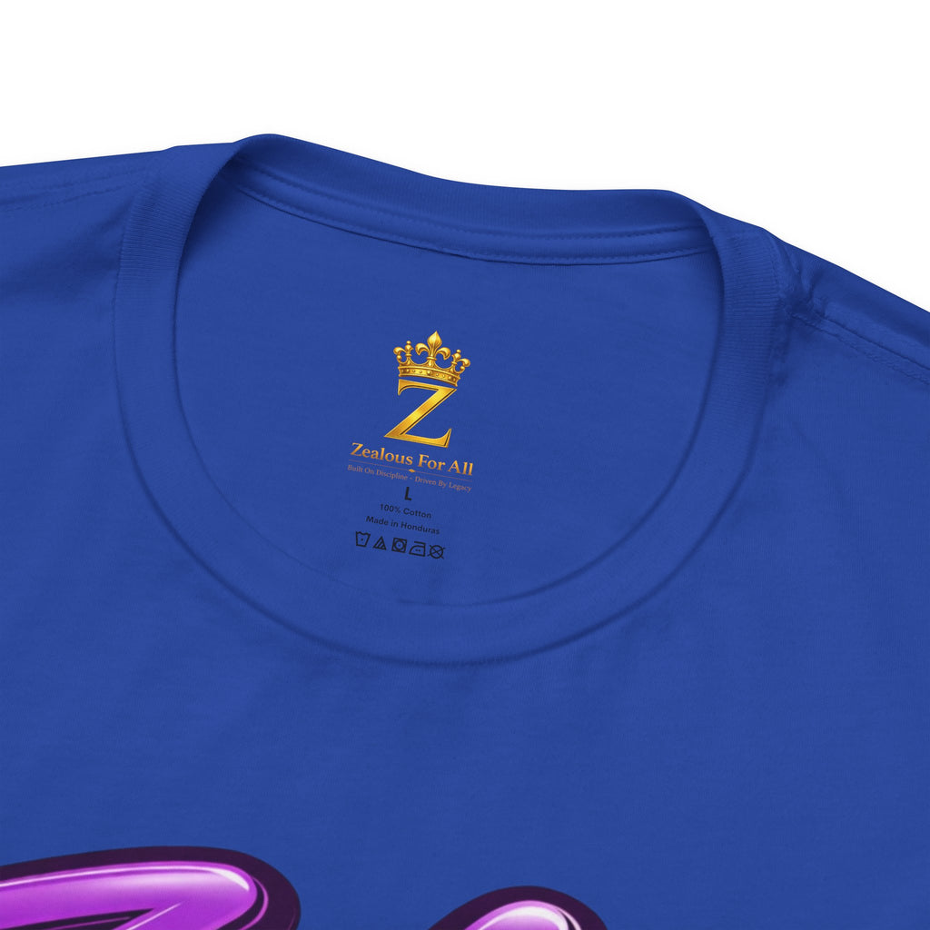 Zealous For All Graphic T-Shirt (Purple Logo) Printify