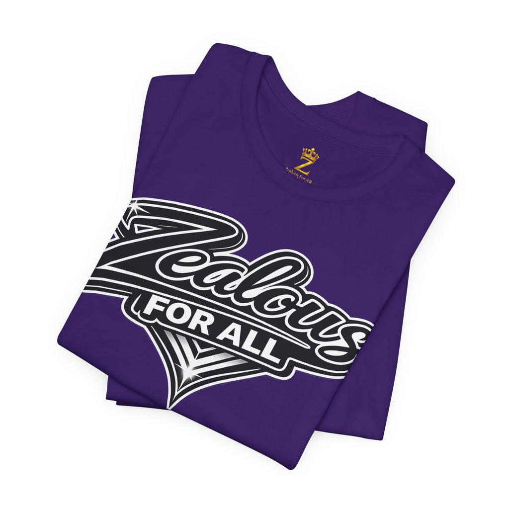 Zealous For All Graphic T-Shirt (Black Logo) Printify