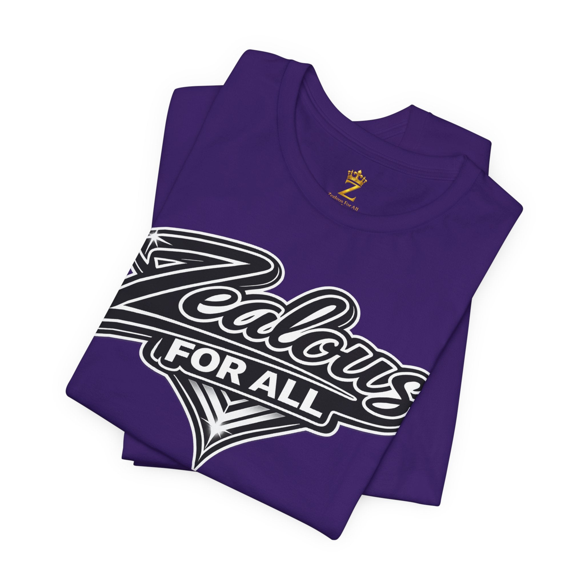 Zealous For All Graphic T-Shirt (Black Logo) Printify