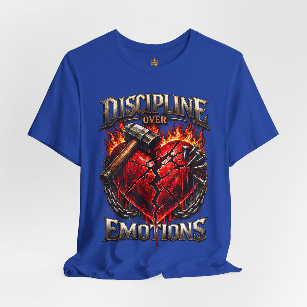 Discipline Over Emotions Premium Graphic T-Shirt (Red Heart) Printify