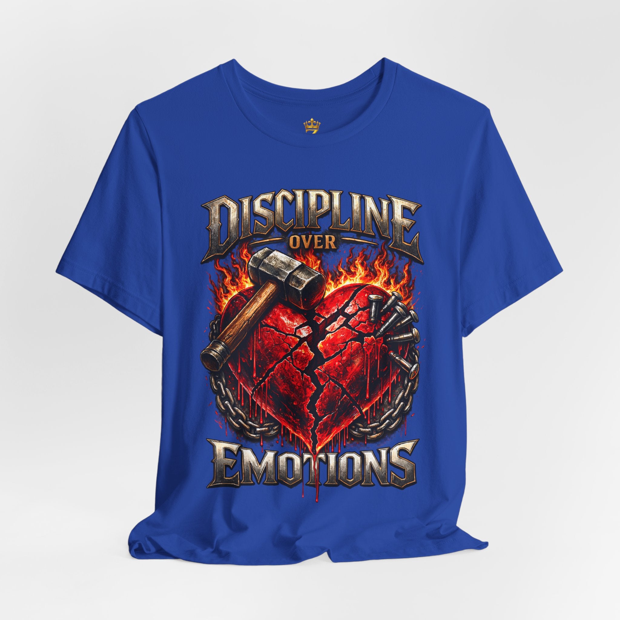 Discipline Over Emotions Premium Graphic T-Shirt (Red Heart) Printify