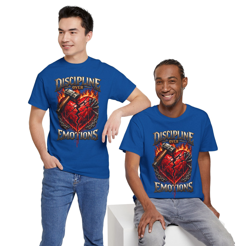 Discipline Over Emotions Graphic T-Shirt (Red Heart) Printify