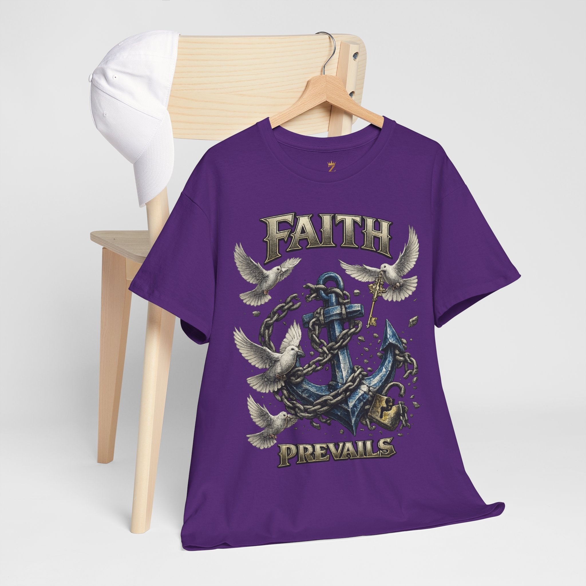 Adult Faith Prevails T‑Shirt (Blue Anchor) Printify