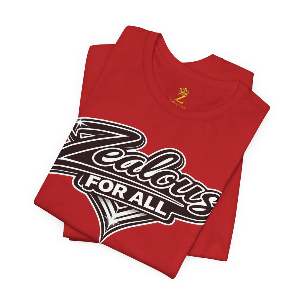Zealous For All Graphic T-Shirt (Black Logo) Printify