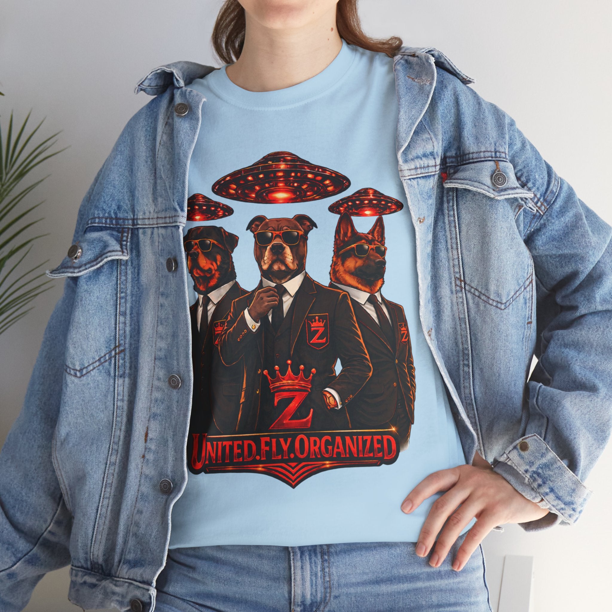 Adult "United. Fly. Organized." Graphic Tee (Red) Printify