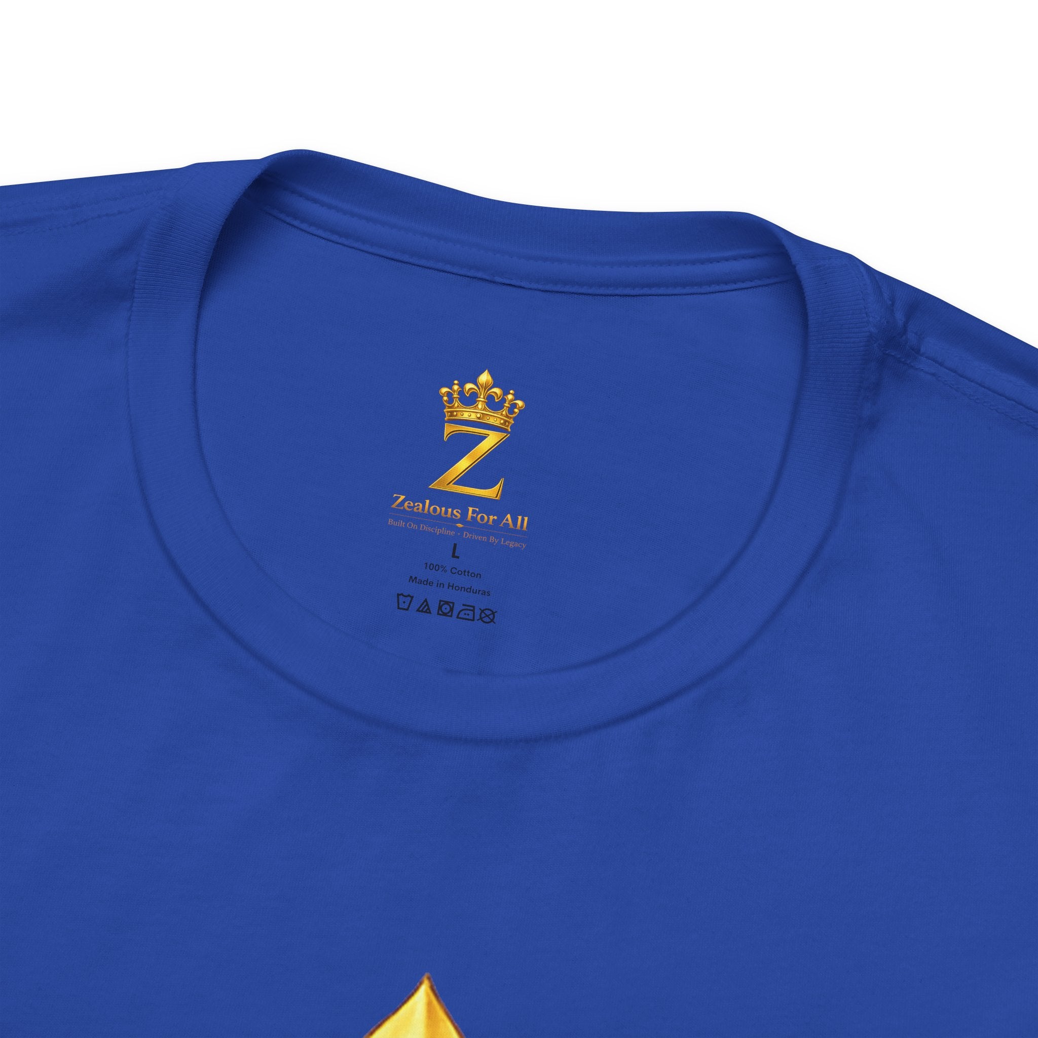Unisex Zealous For All T-Shirt (Gold Logo) Printify