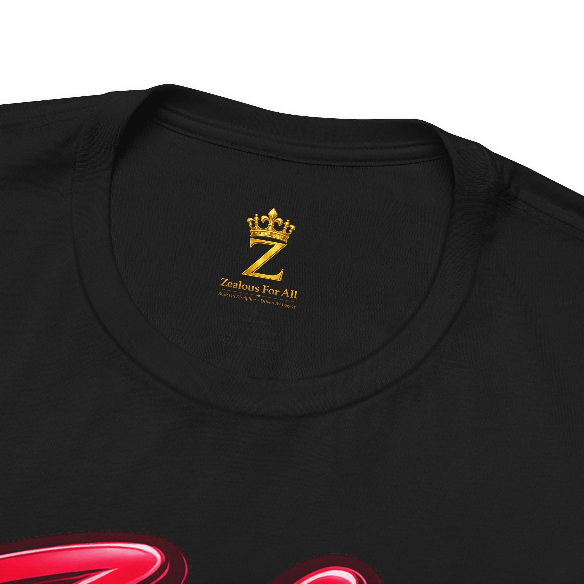 Zealous For All Graphic T-Shirt (Red Logo) Printify
